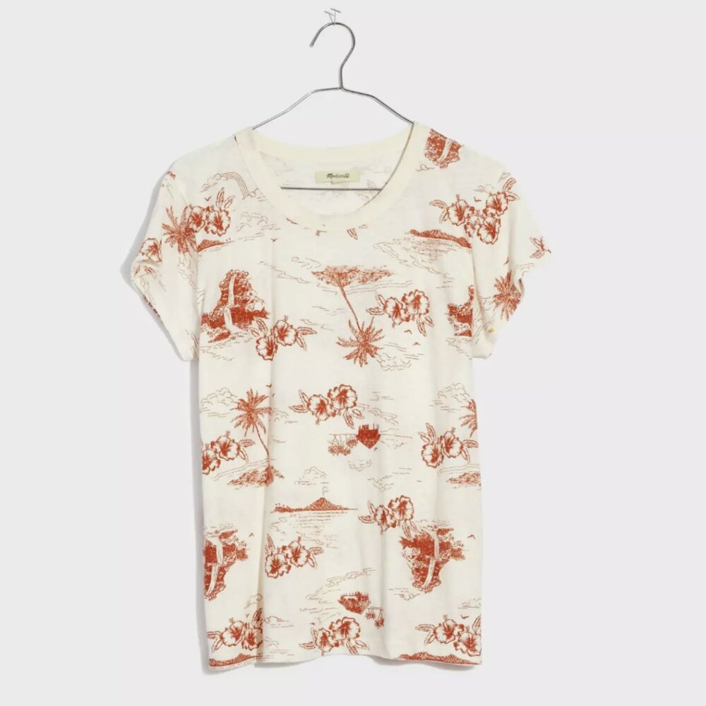 Madewell Ivory Paradise Toile Printed The Perfect Vintage Tee